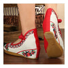 Old Beijing Cloth Embroidered Shoes Flax   red