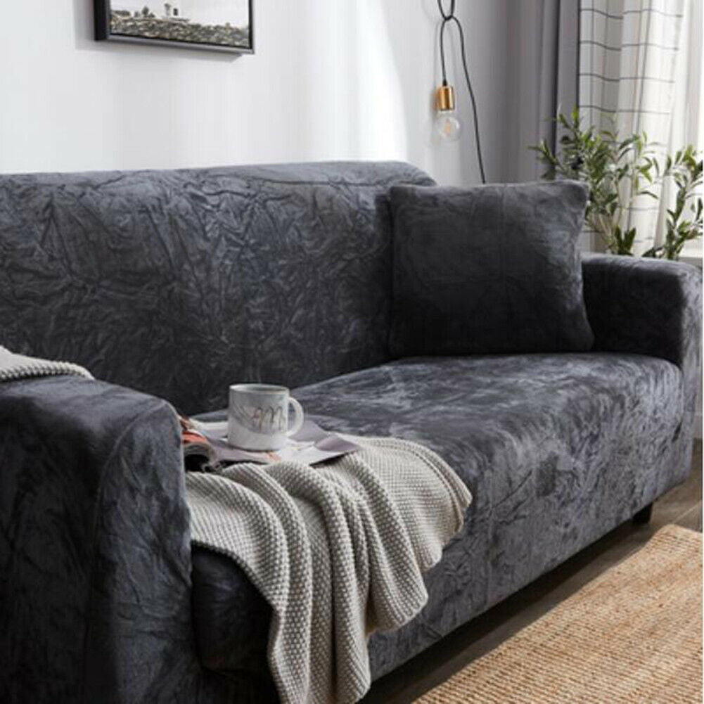 1 2 3 4 Winter Stretch Chair Sofa Covers Couch Cover Elastic Slipcover Flannel