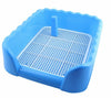 Dog Toilet Dog Puppy Plastic Potty Training Tray  with Fence Target Blue Large