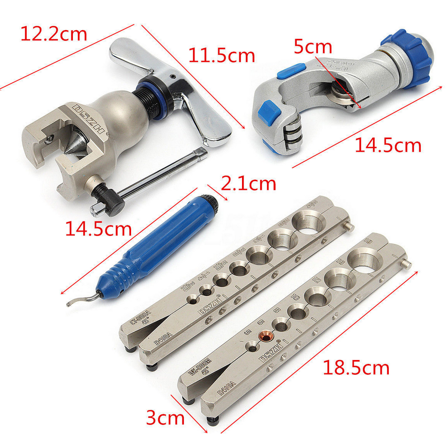 6-19mm 806FT Ratchet Flaring Tool Kit Refrigeration Eccentric Cone with Pipe Cut
