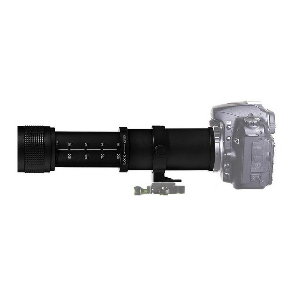 Camera 420mm-800mm f8.3-f16 Manual Telephoto Long Lens T Mount for DSLR
