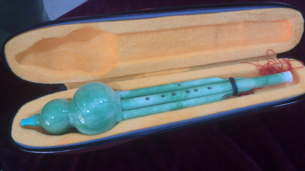 Chinese Traditional Gourd Flute Bottle Gourd Silk Hulusi Imitative Jade Jade