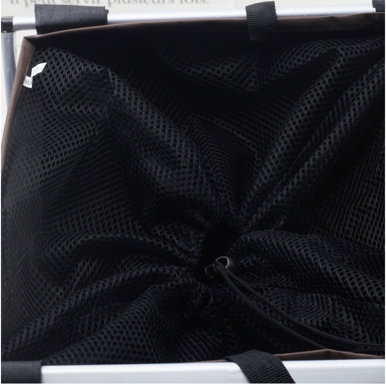 Large 2Compartments Durable Aluminium Rack Folding Laundry Basket Storage Hamper