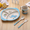 Kids Dinnerware Set 5PCS with Gift Box - Bamboo Fiber GREAT GIFT
