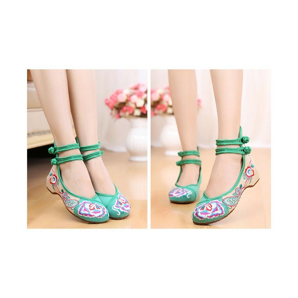Old Beijing Cloth Shoes Assorted Colors Casual Tie Embroidered Shoes Slipsole Lo