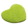 Solid Color Thick Fluff Heart Door Ground Foot Mat Carpet  fruit green  40*50cm