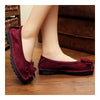 Suede Gommino Causal Women Thin Shoes  wine red