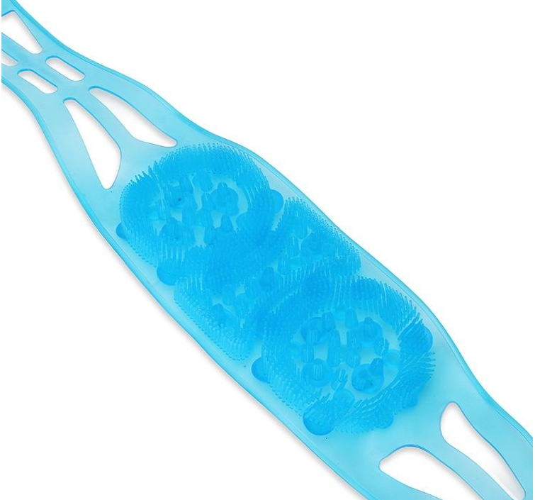 Dual Sided Back Scrubber Silica Gel Body Massage Brush Silicon Back Wash Bar