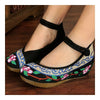 Old Beijing Cloth Embroidered Shoes Casual   black