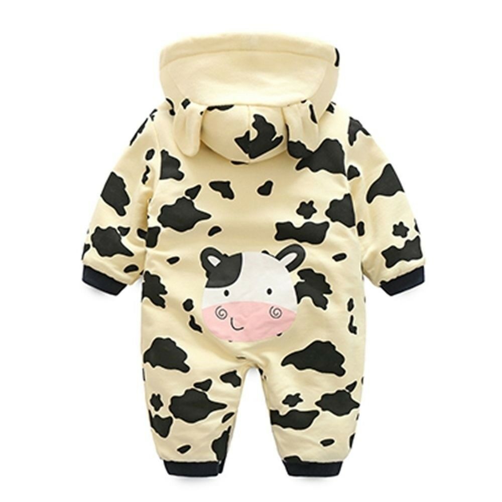 Infant Cow Cotton Rompers One-pieces Thick Jumpsuits 0-3-6 months 59cm