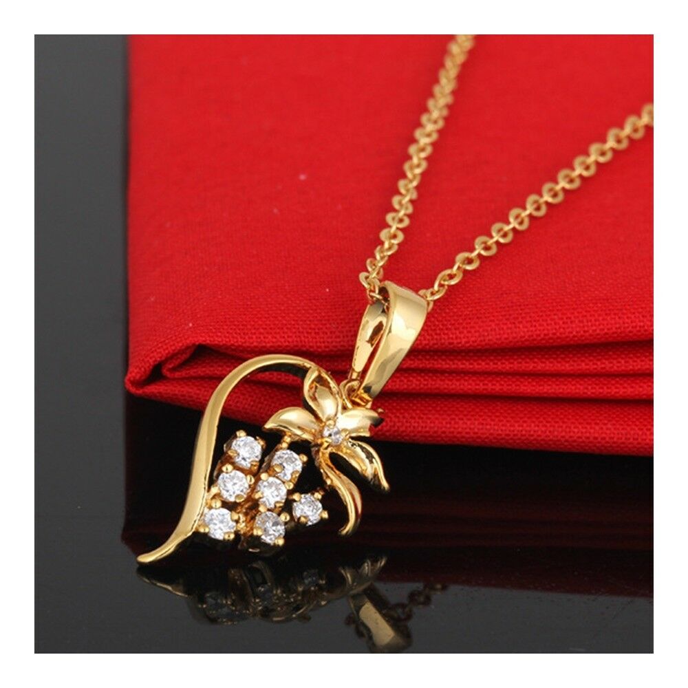 Flower Pendant 18K Gold Platinum Galvanization Austrian Zircon   yellow