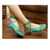Vintage Chinese Embroidered Floral Shoes Women Ballerina Mary Jane Flat Ballet C