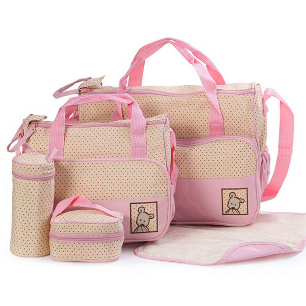 Hot 5pc Baby multifunction Changing Diaper Nappy Mummy Mother Handbag Bags