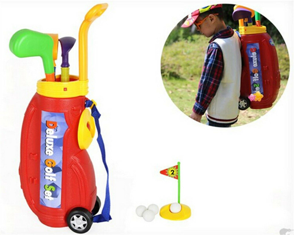 10pcs Children Kids Indoor Plastic Mini Golf Toy Set With Carrying Bag