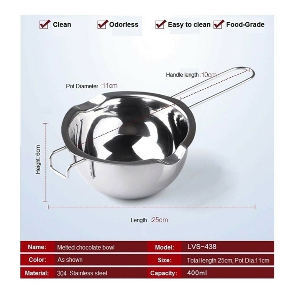  Chocolate Melting Pot, 400ml Stainless Steel Double