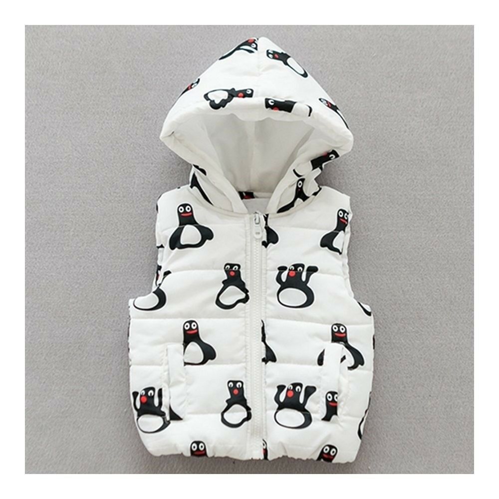 Infant Thick Baby Winter Boy Girl Cartoon Waistcoat Coat 0 1 2 3 years old white