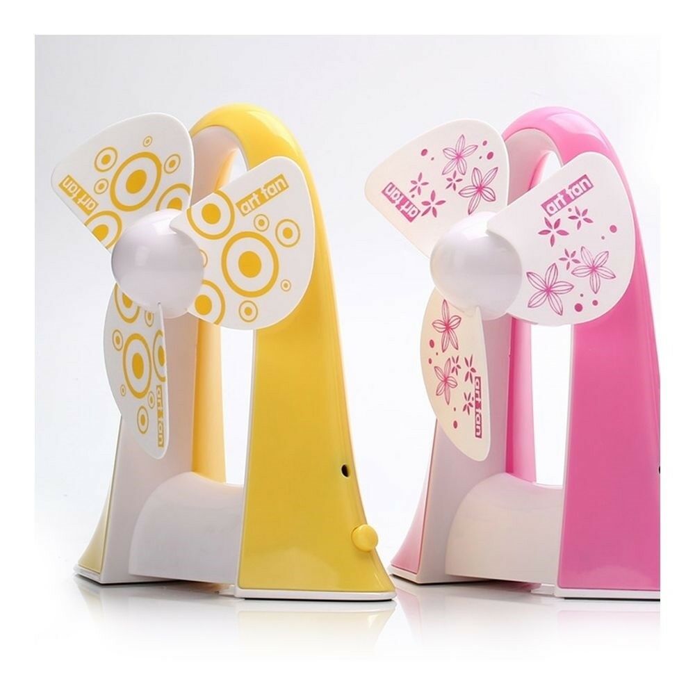 USB 1200mA Rechargeable Silent Penguin Portable Fan   Yellow