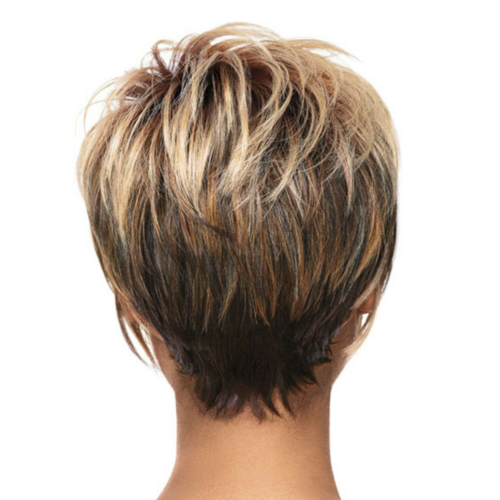 35cm Chic Fashionable Wig Short Curled Hair Cap Blonde Brown