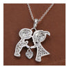 Wedding Lovers Heart Pendant Gold Platinum Galvanized Austrian Zircon   white
