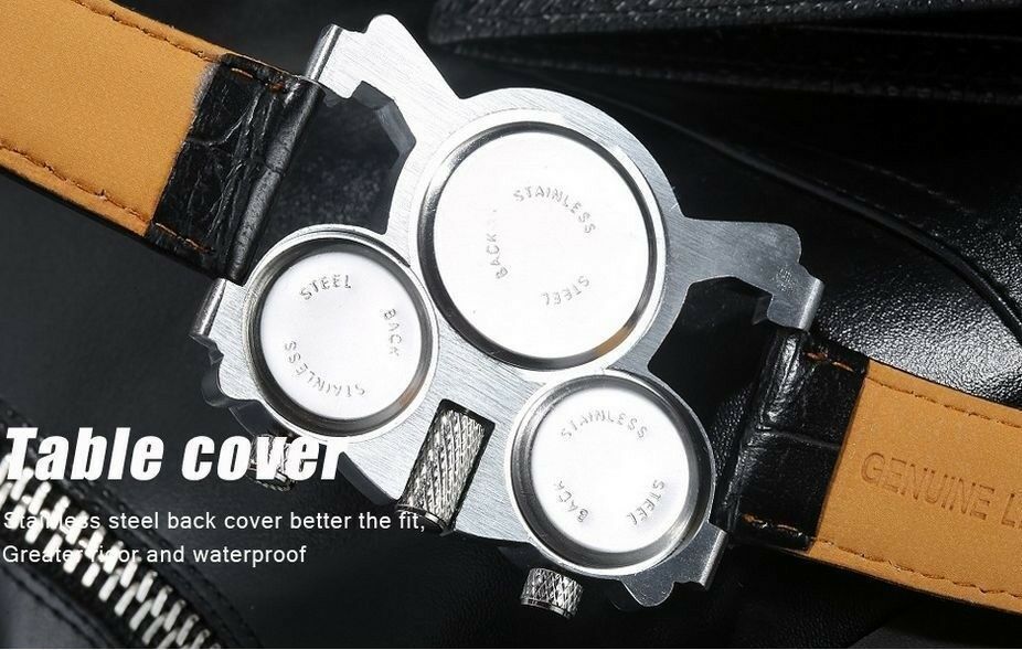 Multi Time-Zone Stainless Steel Quartz Wrist Watch white