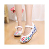 Old Beijing Cloth Shoes Thick Sole National Style Embroidered Woman Shoes  white