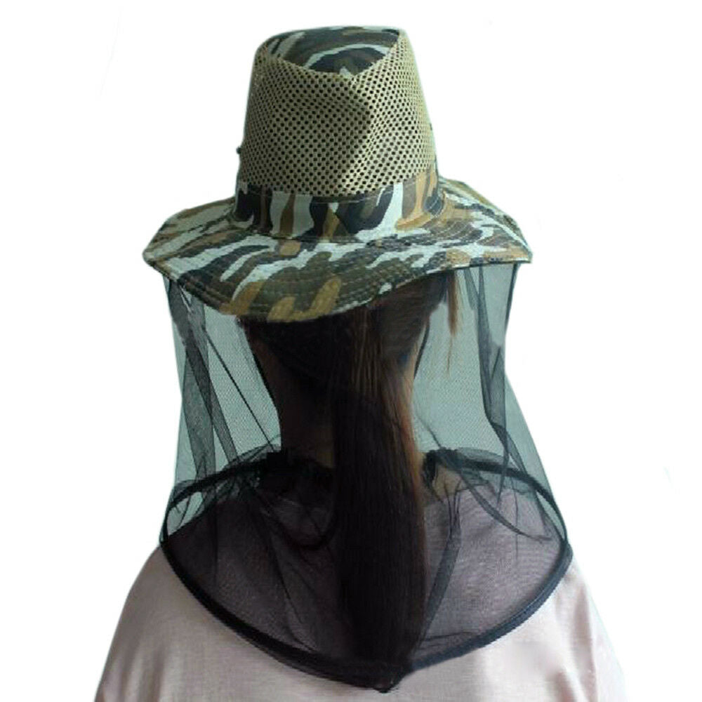 Camouflage Black Gauze Beekeeper Hat Yellow