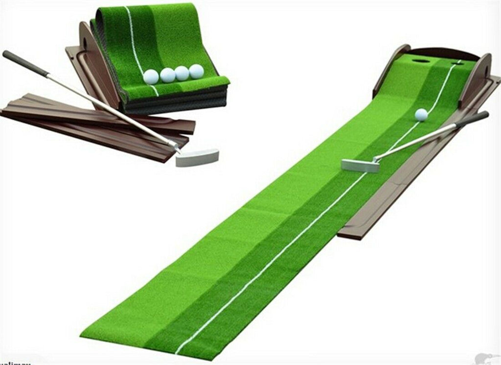 Indoor Golf Putting Trainer Portable Golf Practice Putting Mat Putter Trainer