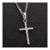 Cross Pendant Zircon Diamanted Necklace   silver