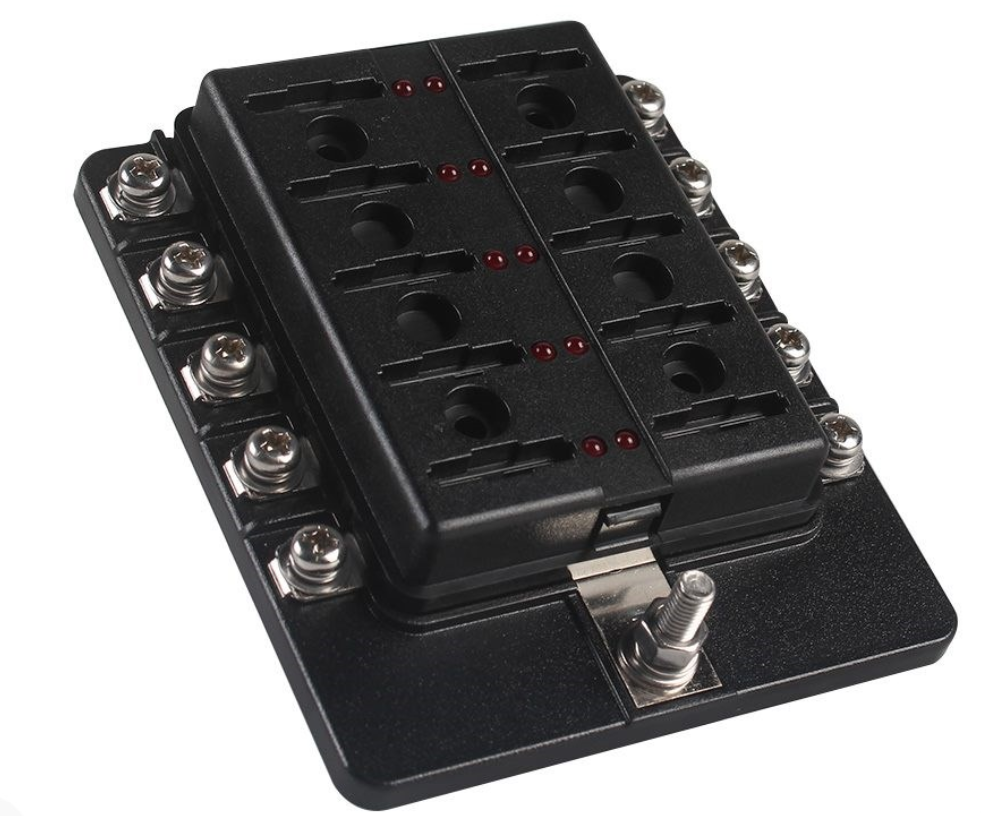 100A 10 Way LED indicates Blade Fuse Box Block Holder Standard ATO LED Indicator