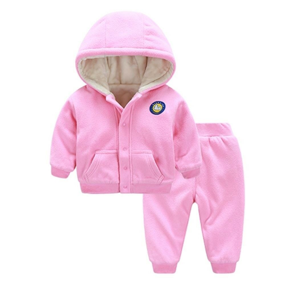 Infant Baby Boy Girl Warm Thick Cotton Coat Suit pink 66cm
