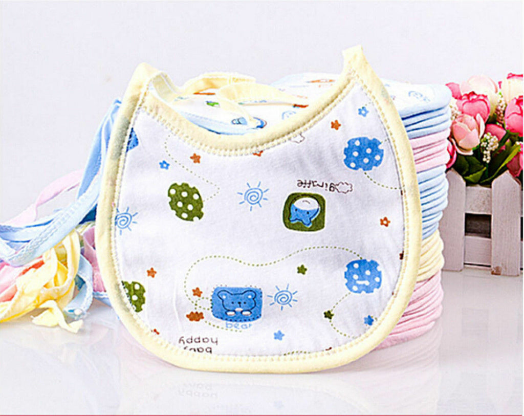 Comfortable Bib Cute Cartoon Feeding Bibs Baby Bibs 100% Cotton Saliva Towels