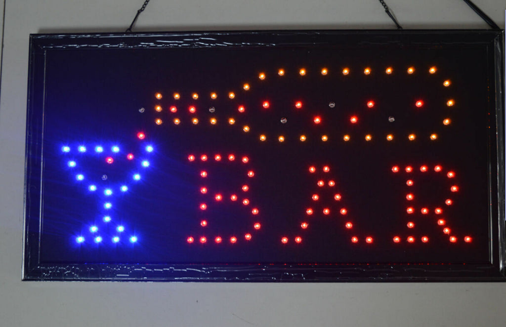 Bar Pub Sign Neon Lights LED Animated Customers Attractive Sign with Hang Chain