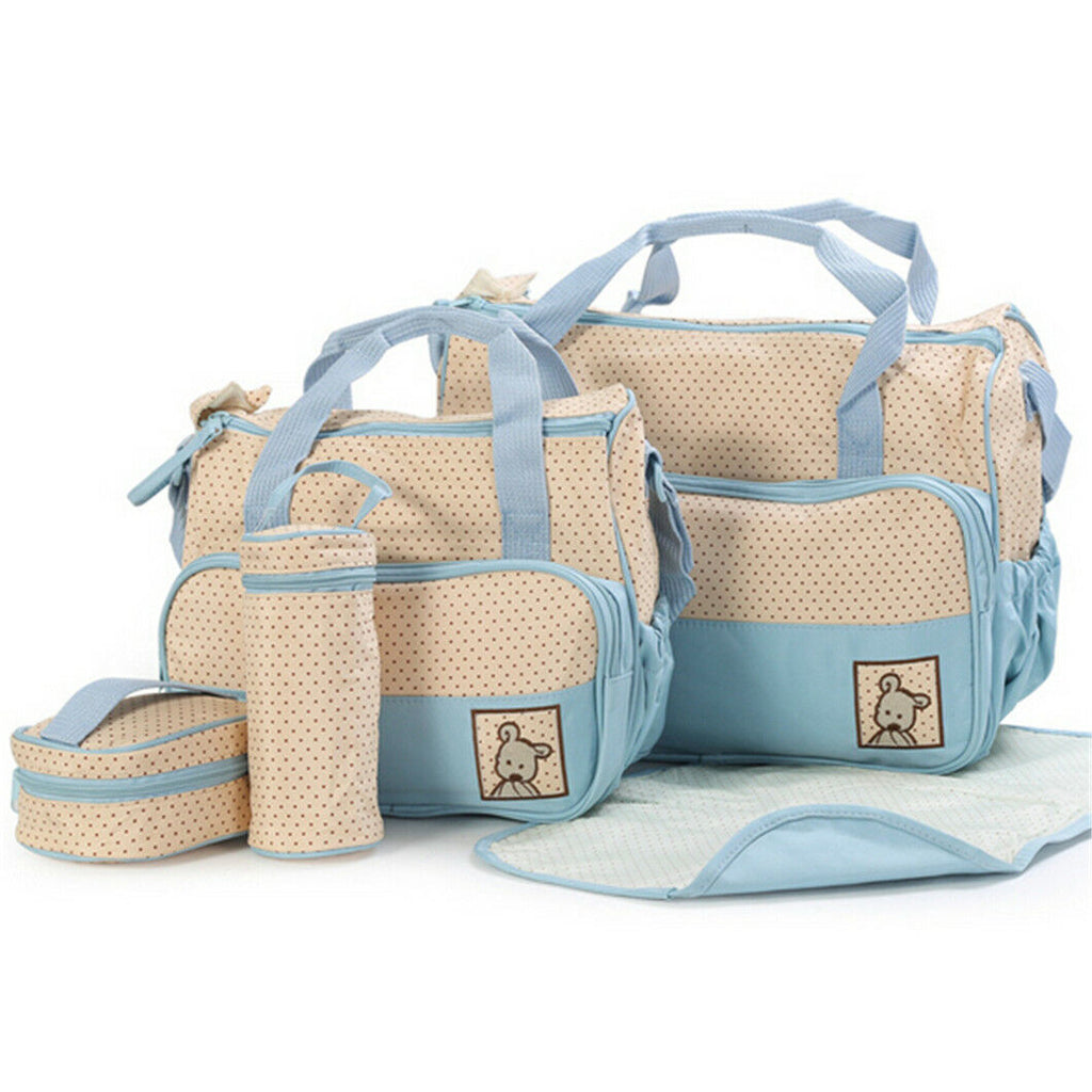 Hot 5pc Baby multifunction Changing Diaper Nappy Mummy Mother Handbag Bags