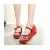 Spring Yellow Heart Peony National Style Embroidered Shoes Old Beijing Cloth Sho