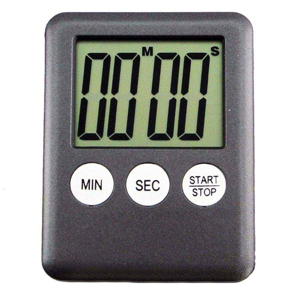 LCD Digital Kitchen Timer Count Down Up Magnetic Adsorption    Black