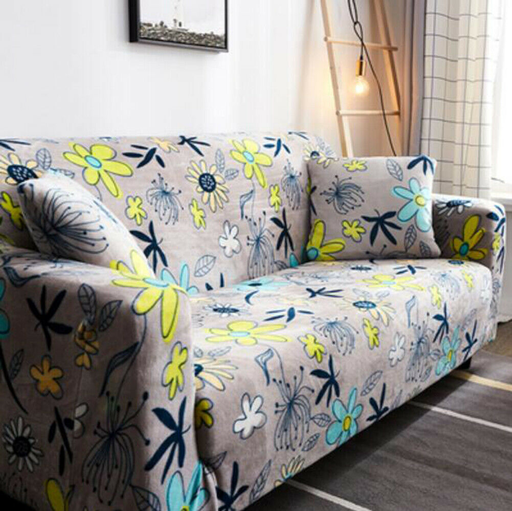 1 2 3 4 Winter Stretch Chair Sofa Covers Couch Cover Elastic Slipcover Flannel