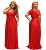 Lace Wrap Style Long Cocktail Evening Party Gown Dress  Red Blue Black oversized