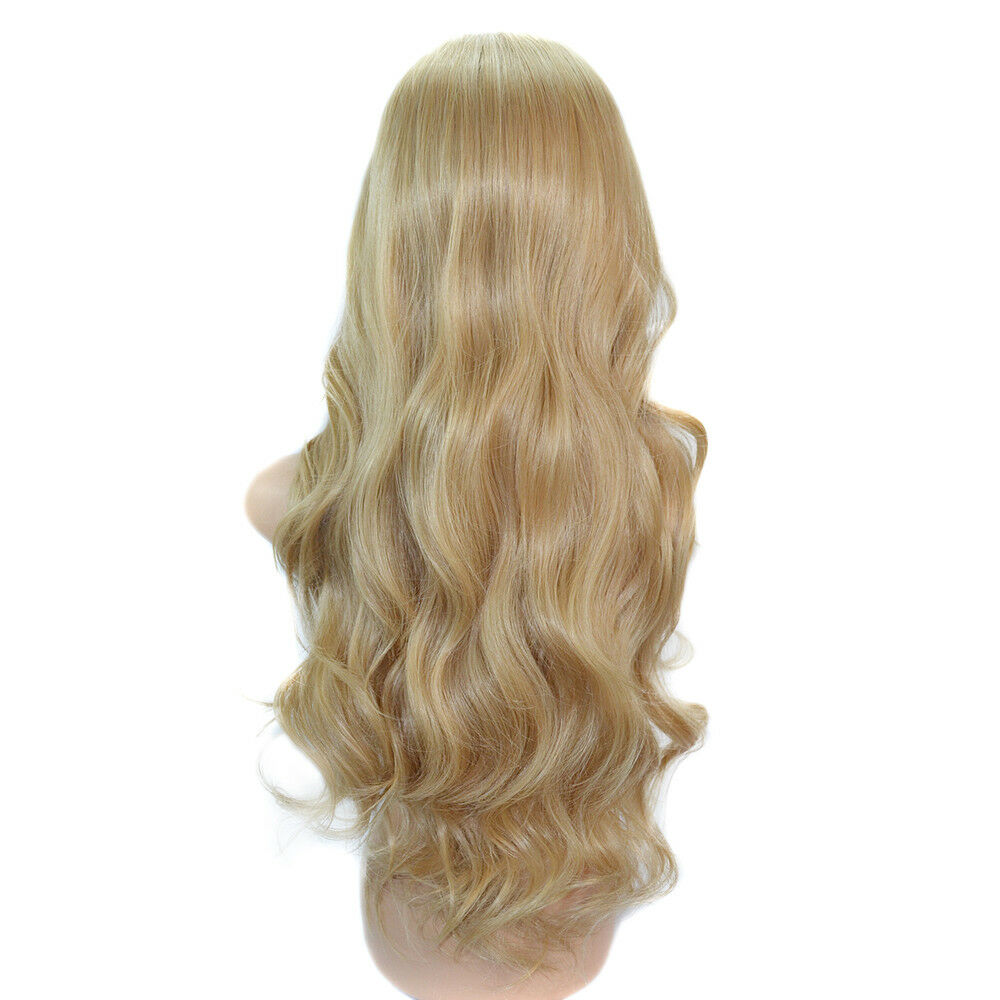 70cm Long Blonde Golden Yellow Wavy Wig Hair Pack Cap