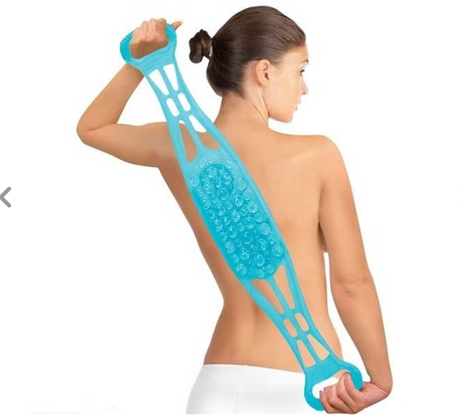 Dual Sided Back Scrubber Silica Gel Body Massage Brush Silicon Back Wash Bar