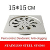 SUS304 Stainless steel 15cm square with 110mm tube deodorant floor drain