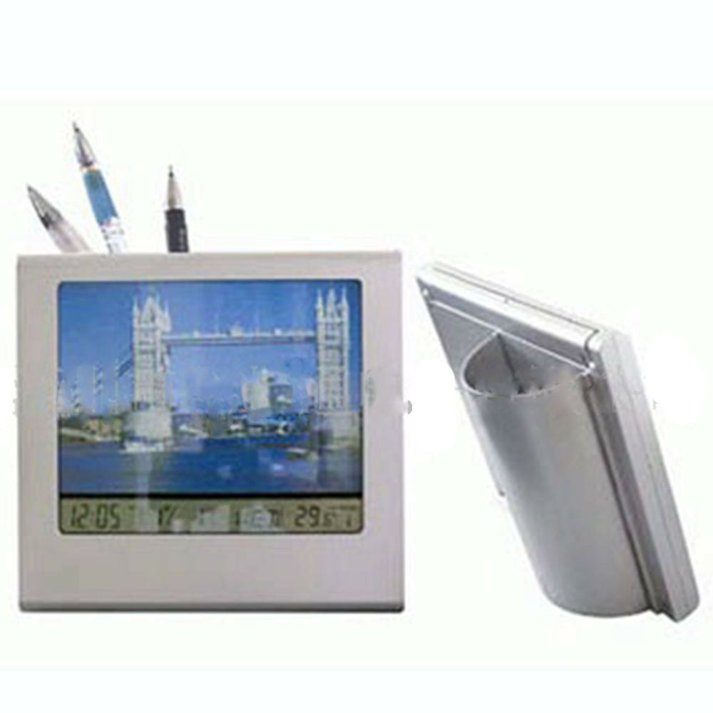 Multi-functional electronic pen Alarm clock folding frame calendar penholder