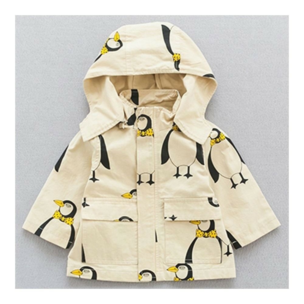 Infant Baby Boy Girl Cartoon Zipper Coat apricot 66cm