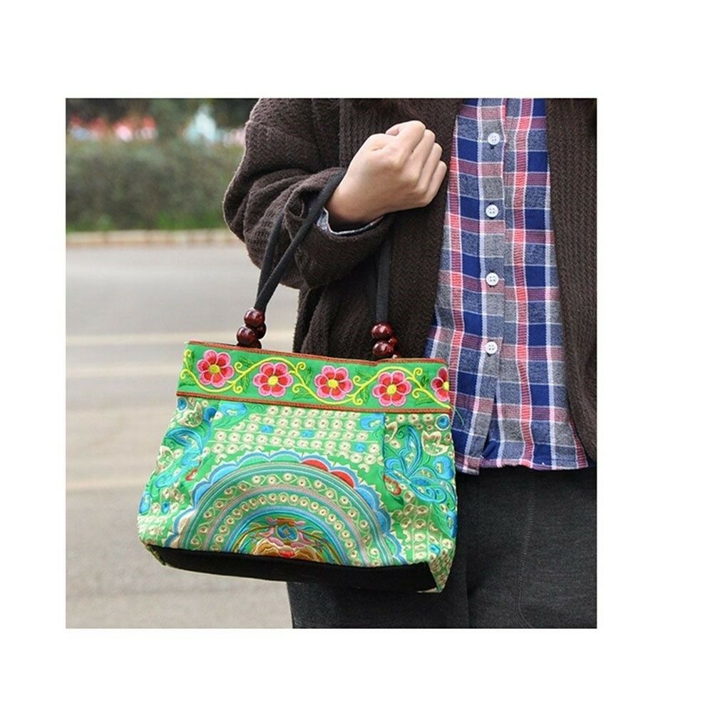 Yunnan National Style Embroidery Handbag Woman's Small Square Bag