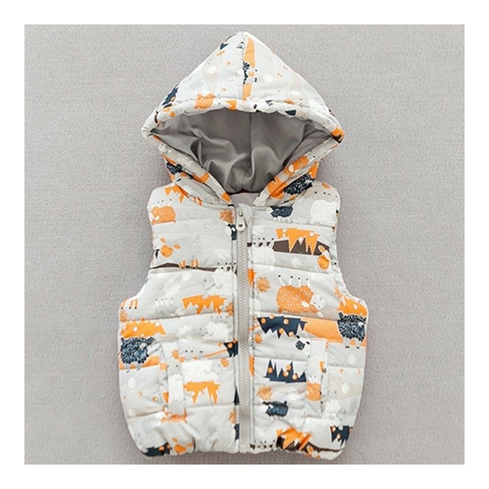 Infant Thick Baby Winter Boy Girl Cartoon Waistcoat Coat 0 1 2 3 years old grey
