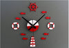 DIY Tower Helm Life Buoy Small Fish Clock  Wall Clock Silent DIY Clock