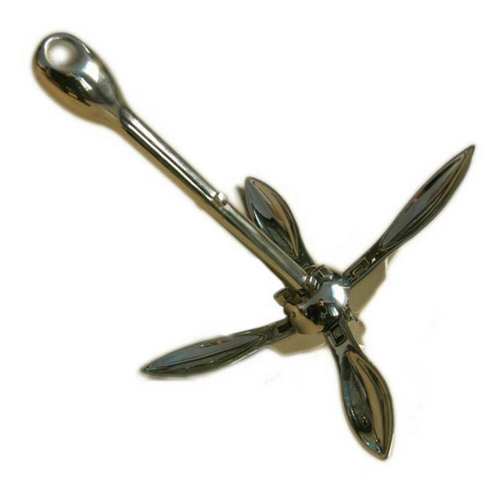 316 Galvanised Steel Boat Fishing Net Beach Anchors Grapnel Folding 1.5KG