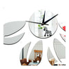 Living Room Mirror Wall Clock DIY Flower Elf Angle