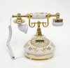 Vintage Antique Retro Caller ID Handset Desk Ceramic Telephone Handfree White