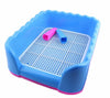 Dog Toilet Dog Puppy Plastic Potty Training Tray  with Fence Target Blue Large