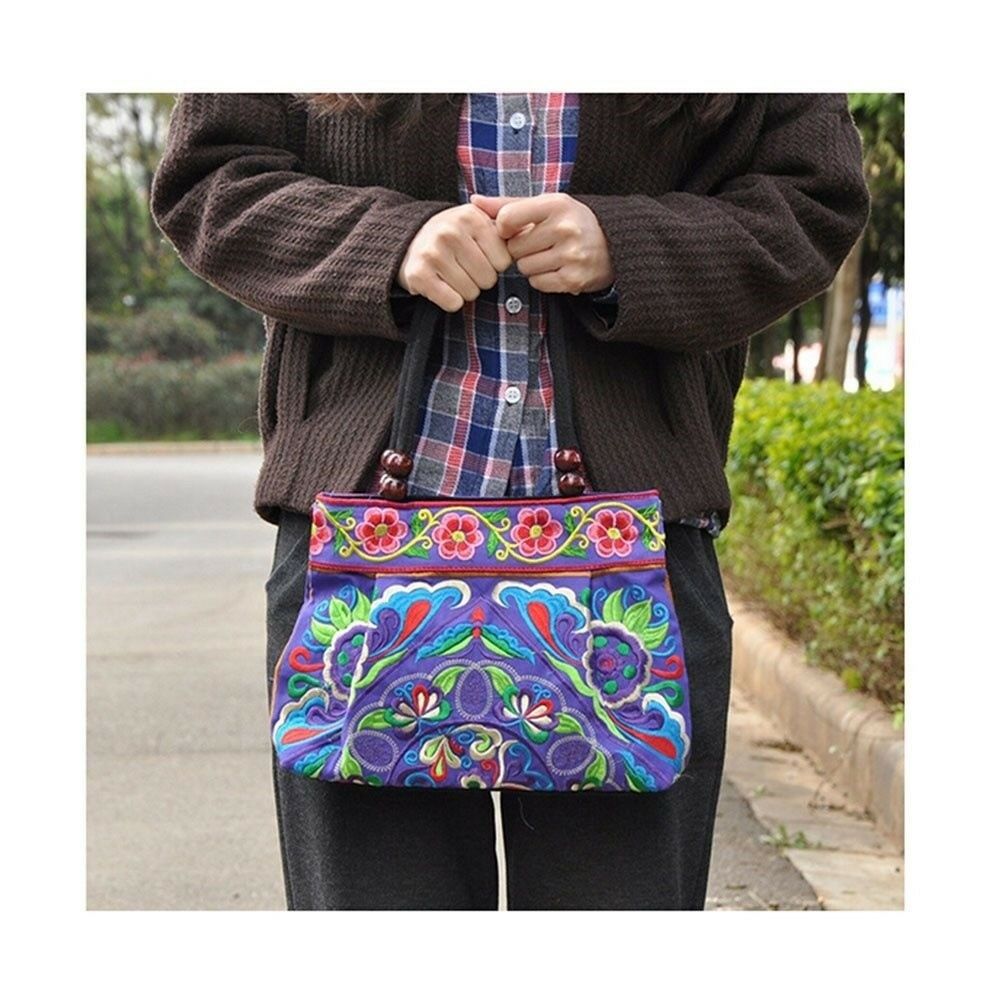 Yunnan National Style Embroidery Handbag Woman's Small Square Bag